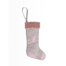 DEKOR TEXTILNÉ ZÁVESNÉ PONOŽKY, RUŽOVO-SIVÉ