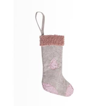 DEKOR TEXTILNÉ ZÁVESNÉ PONOŽKY, RUŽOVO-SIVÉ