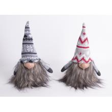 OZDOBNÉ FÚZY S PLETENOU ČIAPKOU, ČERVENO-ŠEDÉ