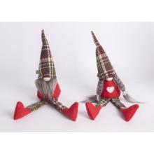 OZDOBNÉ TEXTILNÉ FÚZY, CHLAPEC ALEBO DIEVČA, VISIACE NOHY, ČERVENO-ZELENÉ