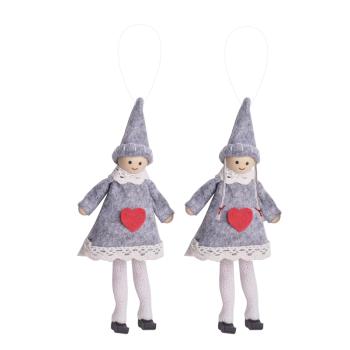 DEKORÁCIA ZÁVESNÁ PLSŤ CHLAPEC ALEBO DIEVČA, SIVO-BIELA