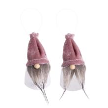 DEKORATÍVNE ZÁVESNÉ ZAMATOVÉ FÚZY CHLAPCA ALEBO DIEVČAŤA, RUŽOVO-BIELE