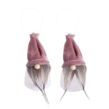 DEKORATÍVNE ZÁVESNÉ ZAMATOVÉ FÚZY CHLAPCA ALEBO DIEVČAŤA, RUŽOVO-BIELE