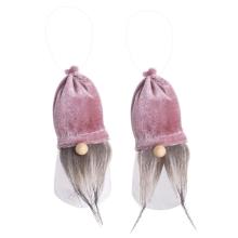 DEKORATÍVNE ZÁVESNÉ ZAMATOVÉ FÚZY CHLAPCA ALEBO DIEVČAŤA, RUŽOVO-BIELE