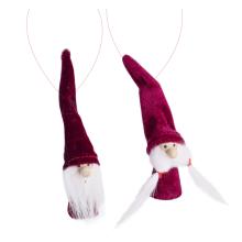 OZDOBNÉ ZAMATOVÉ FÚZY CHLAPCA ALEBO DIEVČAŤA S VÍNOVOU ČIAPKOU