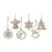 DEKORATÍVNY ZÁVESNÝ ORNAMENT Z DREVA, AŽUROVÝ VZOR, RÔZNE TVARY, PRÍRODNÝ