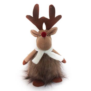 TEXTILNÝ SOB, SEDIACI, CHLPATÝ, BIELY ŠÁL