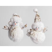 TEXTILNÝ ZÁVESNÝ SNEHULIAK, BIELY A ZLATÝ