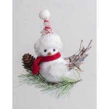 TEXTILNÝ ZÁVESNÝ VTÁK NA VETVE SO ŠIŠKOU