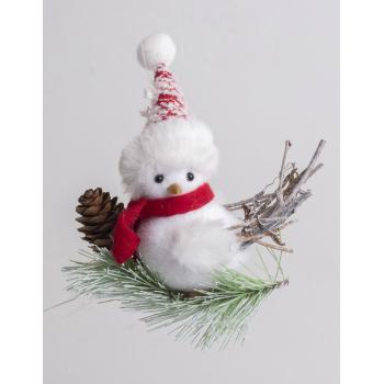 TEXTILNÝ ZÁVESNÝ VTÁK NA VETVE SO ŠIŠKOU