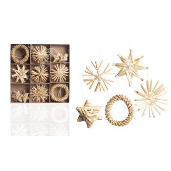 SLAMENÉ OZDOBY, ZÁVESNÉ, SADA 28 KUSOV