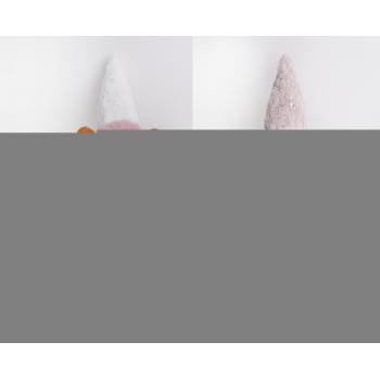 TEXTILNÝ ANJEL, STOJACI, SO ZAVESENÝMI NOHAMI, ZLATÉ SRDCE, BIELY ALEBO FIALOVÝ