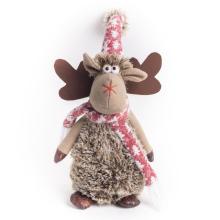 TEXTILNÝ SOB, STOJACI, V BORDOVEJ ŠATKE A KLOBÚKU, HNEDÝ