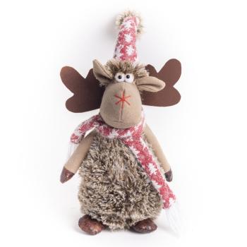 TEXTILNÝ SOB, STOJACI, V BORDOVEJ ŠATKE A KLOBÚKU, HNEDÝ