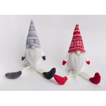 TEXTILNÉ FÚZY, SO ZAVESENÝMI NOHAMI, V ČIAPKE S NÓRSKYM VZOROM, ČERVENEJ ALEBO SIVEJ