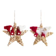 SLAMENÁ OZDOBA, SO ZAVESENÍM, 2DIEŤA ALEBO FÚZY, ČERVENÁ A BIELA