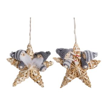 SLAMENÁ OZDOBA, SO ZAVESENÍM, 2DETSKÉ ALEBO BRADATÉ, SIVOBIELE