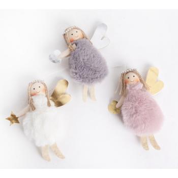 TEXTILNÝ ZÁVESNÝ ANJEL S KOŽUŠINOU