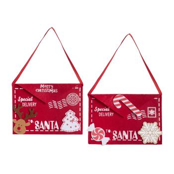 PLSTENÁ ZÁVESNÁ OBÁLKA, SANTA, ČERVENÁ