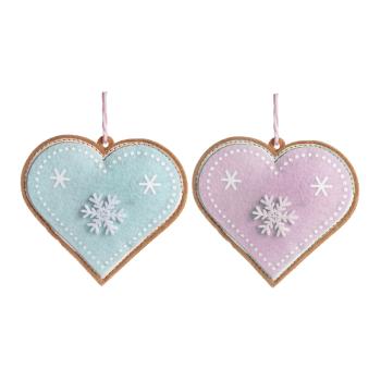 PLSTENÉ ZÁVESNÉ SRDCE, PERNÍK, TYRKYSOVÁ A RUŽOVÁ