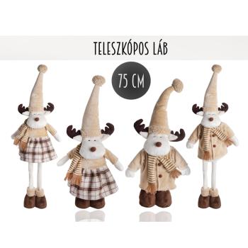 TEXTILNÝ SOBÍ CHLAPEC A DIEVČA S TELESKOPICKÝMI NOHAMI, HNEDÝ