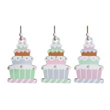 DREVENÁ ZÁVESNÁ POSCHODOVÁ TORTA, TYRKYSOVÁ A RUŽOVÁ