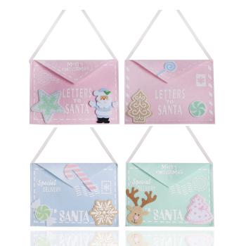 PLSTENÁ OBÁLKA NA ZAVESENIE, "LETTERS TO SANTA", TYRKYSOVÁ A RUŽOVÁ