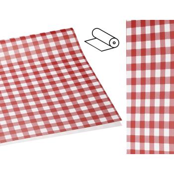 OBALOVÁ FÓLIA, KOCKOVANÁ, ČERVENÝ VZOR, KOCKOVANÁ, ČERVENÁ