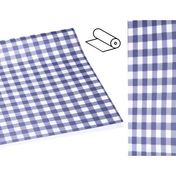 OBALOVÁ FÓLIA, KÁROVANÁ, MODRÁ, VZOR V, KÁROVANÁ, MODRÁ