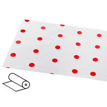 PLASTOVÝ OBAL, ROLKA, VEĽKÉ BODKY, BIELA/ČERVENÁ