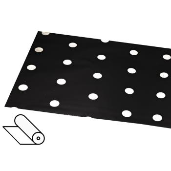 PLASTOVÝ OBAL, BODKY ČIERNA/BIELA 58CM 10M