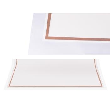 PLASTOVÉ OBALY, SADA 20 KUSOV, ZAHNUTÉ, PASTELOVÉ ORÁMOVANIE, BIELA/BRONZOVÁ