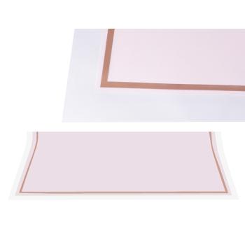 PLASTOVÉ OBALY, SADA 20 KUSOV, ZAHNUTÉ, PASTELOVÉ ORÁMOVANIE, RUŽOVÁ/BRONZOVÁ