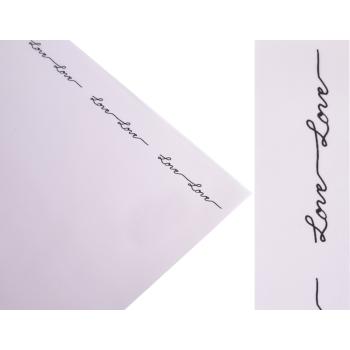 PLASTOVÉ OBALY, SADA 20 KUSOV, ZAHNUTÉ, S NÁPISOM LOVE, FIALOVÉ