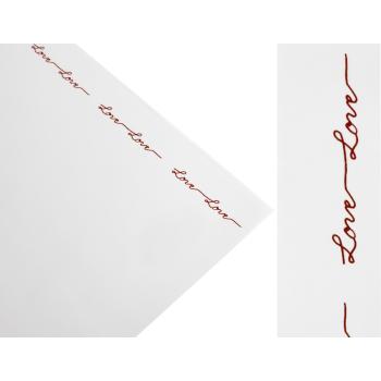 PLASTOVÉ OBALY, SADA 20 KUSOV, ZAHNUTÉ, S NÁPISOM LOVE, BIELE