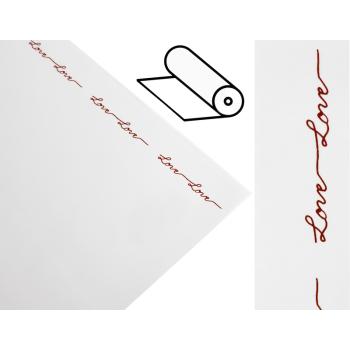 PLASTOVÝ OBAL, ROLKA, S NÁPISOM LOVE, BIELY