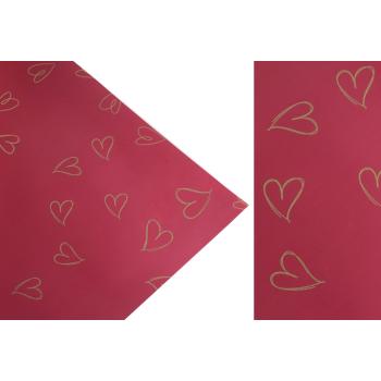 PLASTOVÉ OBALY, SADA 20 KUSOV, ZAHNUTÉ, V TVARE SRDCA, ČERVENÉ