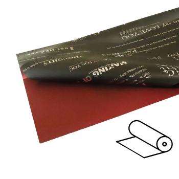 PLASTOVÝ OBAL V ROLKE, 2 STRANY, TEXTOVÝ VZOR, ČIERNY