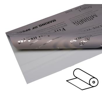 PLASTOVÝ OBAL V ROLKE, 2 STRANY, TEXTOVÝ VZOR, SIVÝ