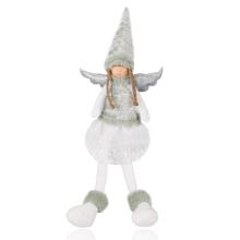 TEXTILNÝ DEKOR DIEVČATKO, SEDIACE, SO ZAVESENÝMI NOHAMI, ZELENÁ A 12*53