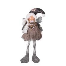 DEKOR TEXTILNÁ DIEVČINA, SEDIACA, VISIACE NOHY, SIVÁ A E15*40