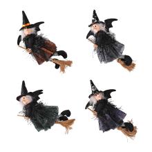 DEKOR ZÁVESNÁ ČARODEJNICA, METLA, ČIERNA
