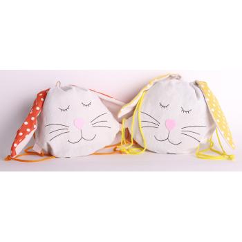 TEXTILNÁ DEKORÁCIA, TAŠKA NA KRÁLIKA, ŽLTÁ ALEBO ORANŽOVÁ