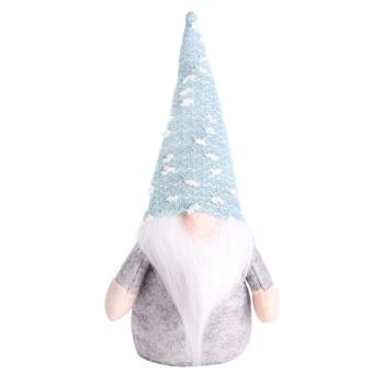 TEXTILNÁ DEKORÁCIA, MOTÝLIK V MODREJ BODKOVANEJ ČIAPKE