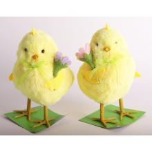 TEXTILNÁ DEKORÁCIA, KURA S KVETMI, STOJACE