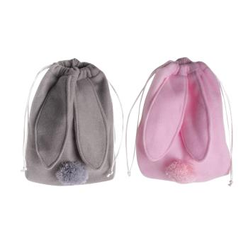 TEXTILNÝ ZAJAČIK, KRÁLIČÍ CHRBÁT, RUŽOVÁ A SIVÁ FARBA