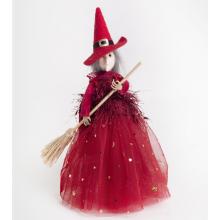 TEXTILNÁ ZÁVESNÁ ČARODEJNICA S METLOU