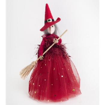 TEXTILNÁ ZÁVESNÁ ČARODEJNICA S METLOU