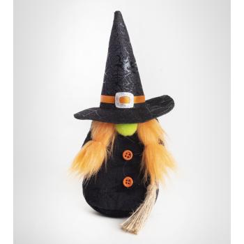 TEXTILNÝ NOS DIEVČA ČIERNA / ORANŽOVÁ 19CM