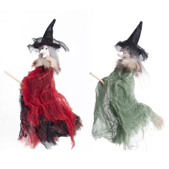 TEXTILNÁ ZÁVESNÁ ČARODEJNÍCKA METLA 19CM 2 DRUHY